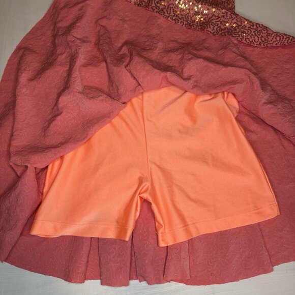 Revolution Dance Costume CORAL Sequins XL Child Solo Lyrical Figure Ice Skate - Picture 8 of 15